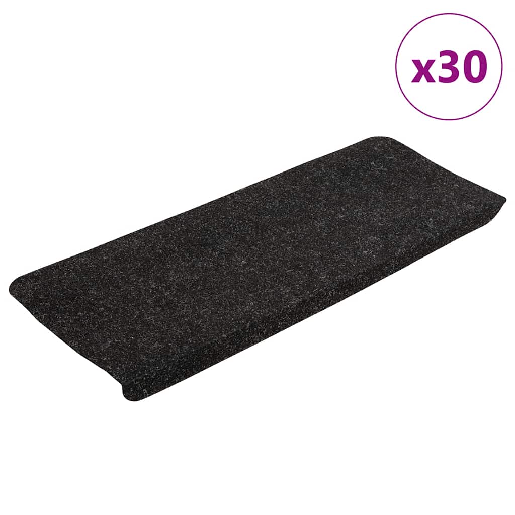 vidaXL Maty na schody samoprzylepne 30 szt. Antracyt 65x24,5x3,5 cm