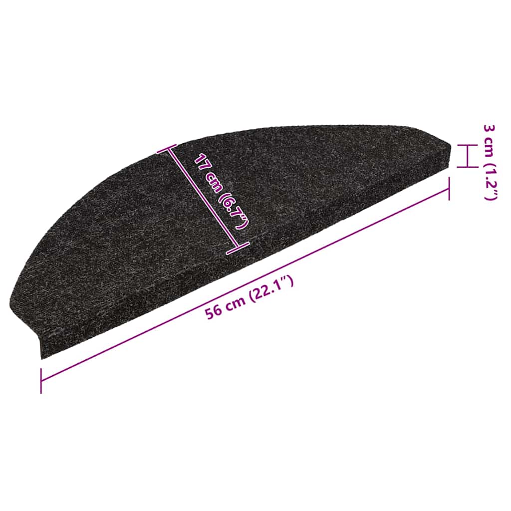 vidaXL Maty na schody samoprzylepne 20 szt. Czarne 56x17x3 cm