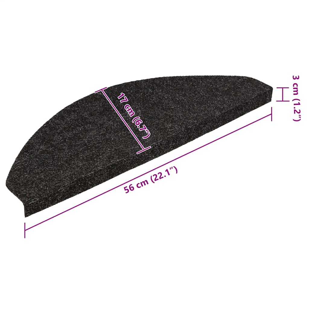 vidaXL Maty na schody samoprzylepne 30 szt. Czarne 56x17x3 cm