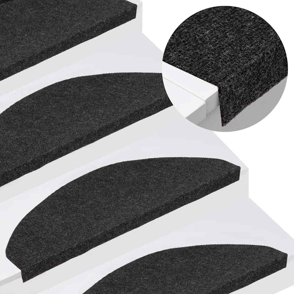 vidaXL Maty na schody samoprzylepne 20 szt. Czarne 65x22,5x3,5 cm