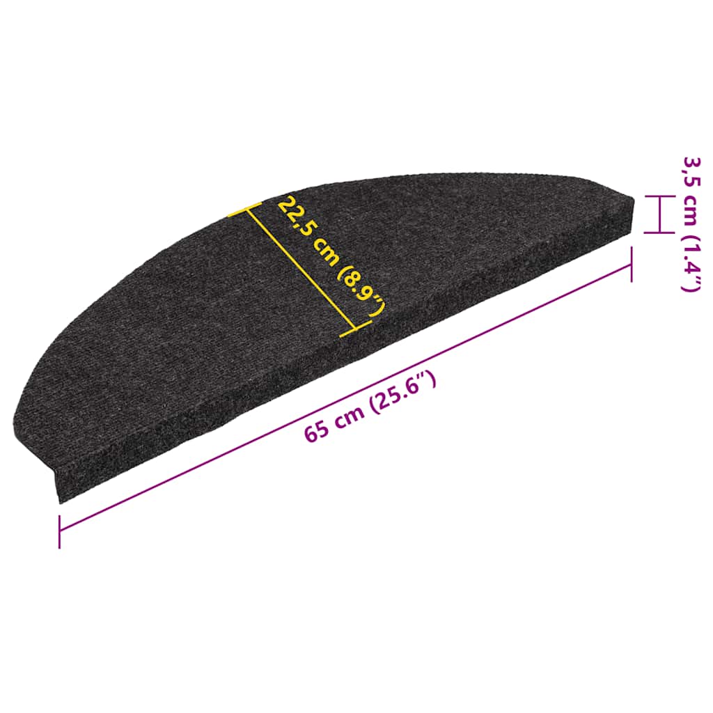 vidaXL Maty na schody samoprzylepne 30 szt. Czarne 65x22,5x3,5 cm