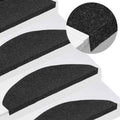 vidaXL Maty na schody samoprzylepne 30 szt. Czarne 65x22,5x3,5 cm