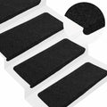 vidaXL Maty na schody samoprzylepne 30 szt. Czarne 65x24,5x3,5 cm