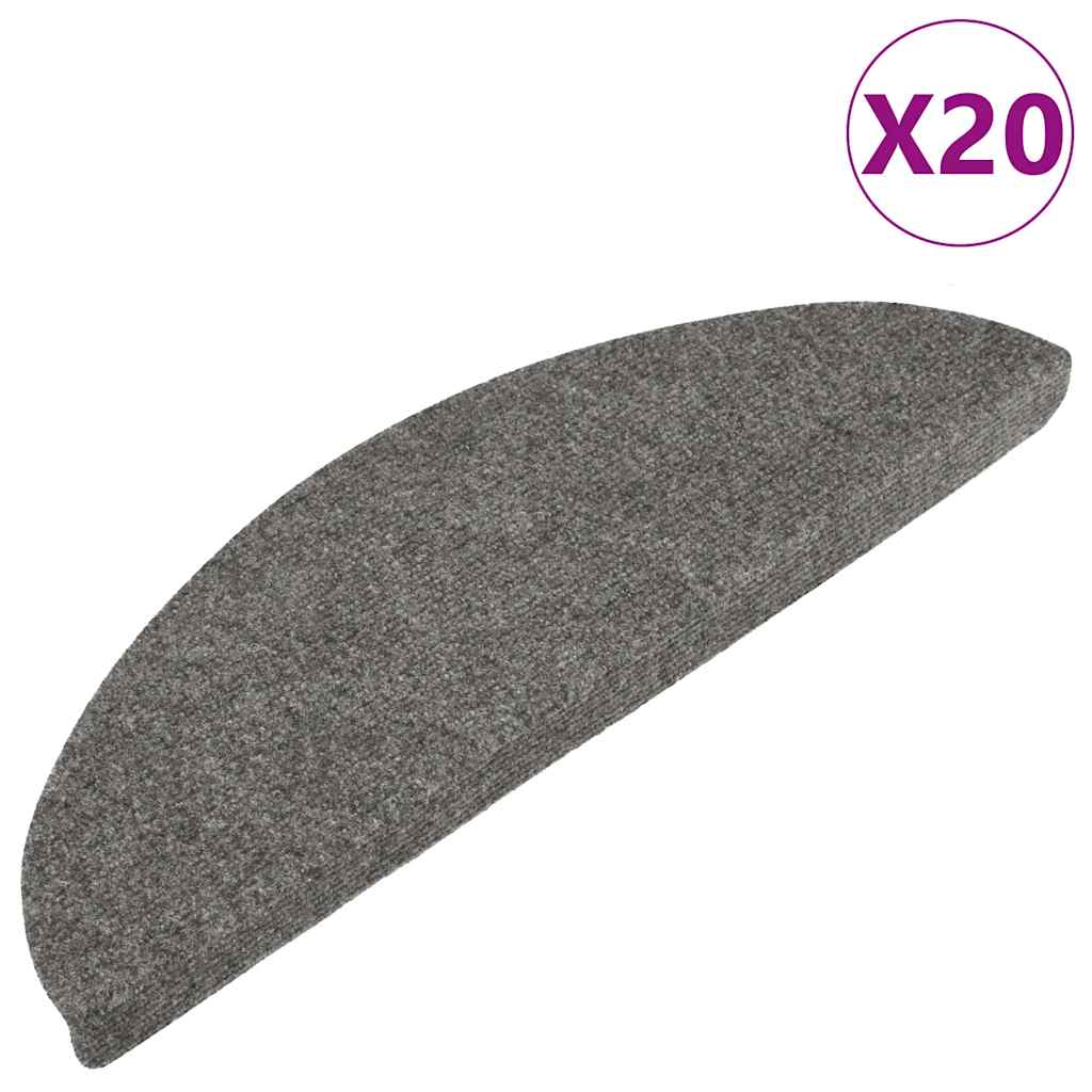 vidaXL Maty na schody samoprzylepne 20 szt. Szare 56x17x3 cm