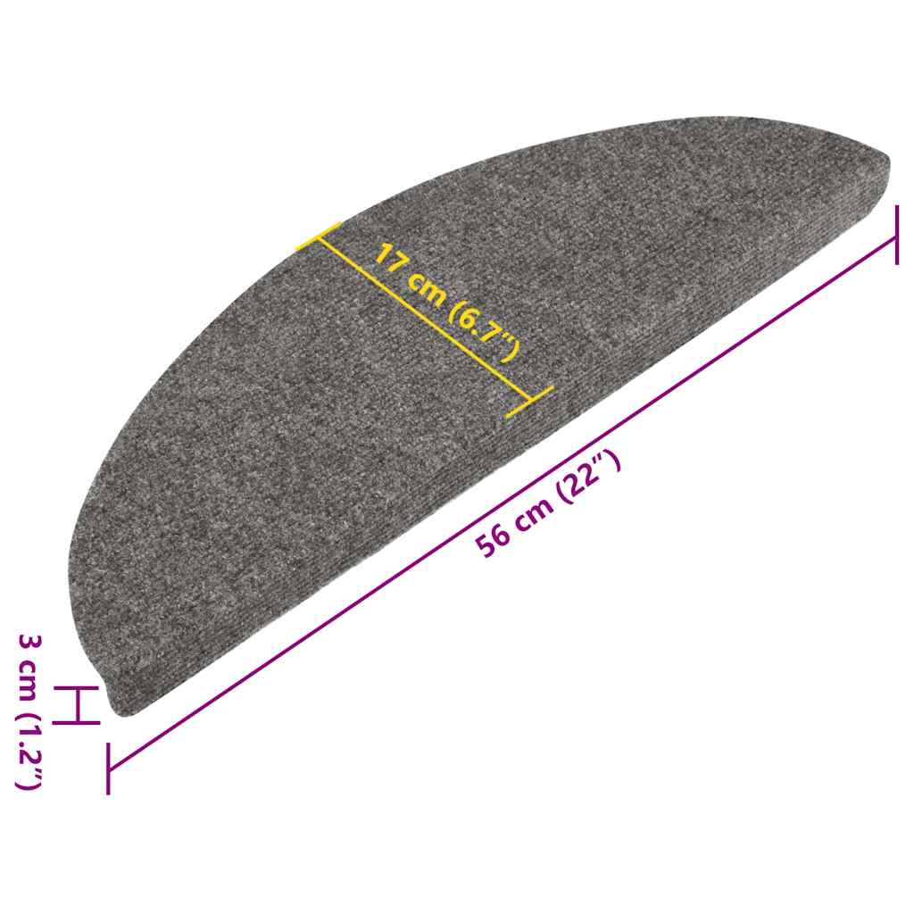 vidaXL Maty na schody samoprzylepne 30 szt. Szare 56x17x3 cm