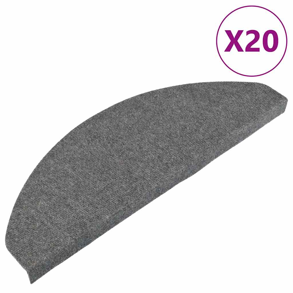vidaXL Maty na schody samoprzylepne 20 szt. Szare 65x22,5x3,5 cm
