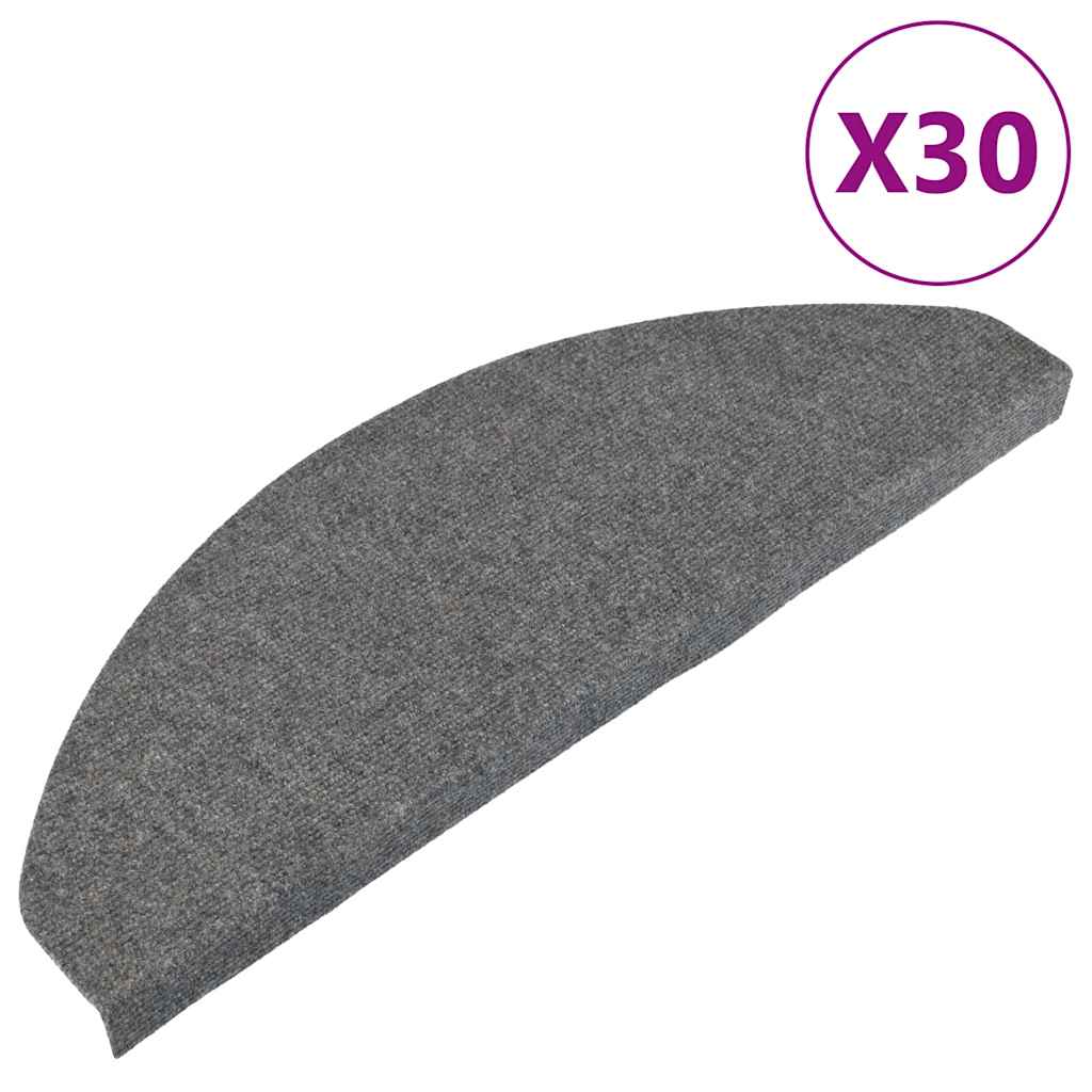 vidaXL Maty na schody samoprzylepne 30 szt. Szare 65x22,5x3,5 cm