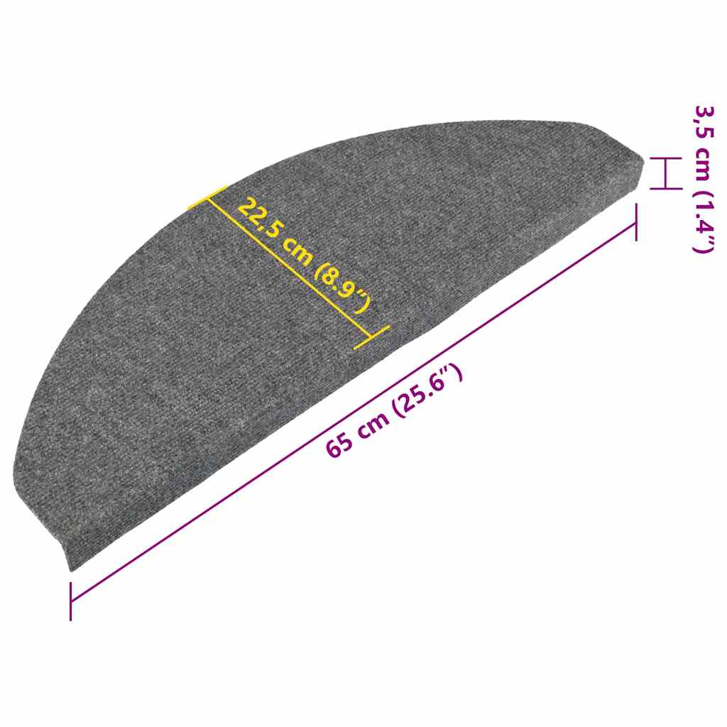 vidaXL Maty na schody samoprzylepne 30 szt. Szare 65x22,5x3,5 cm