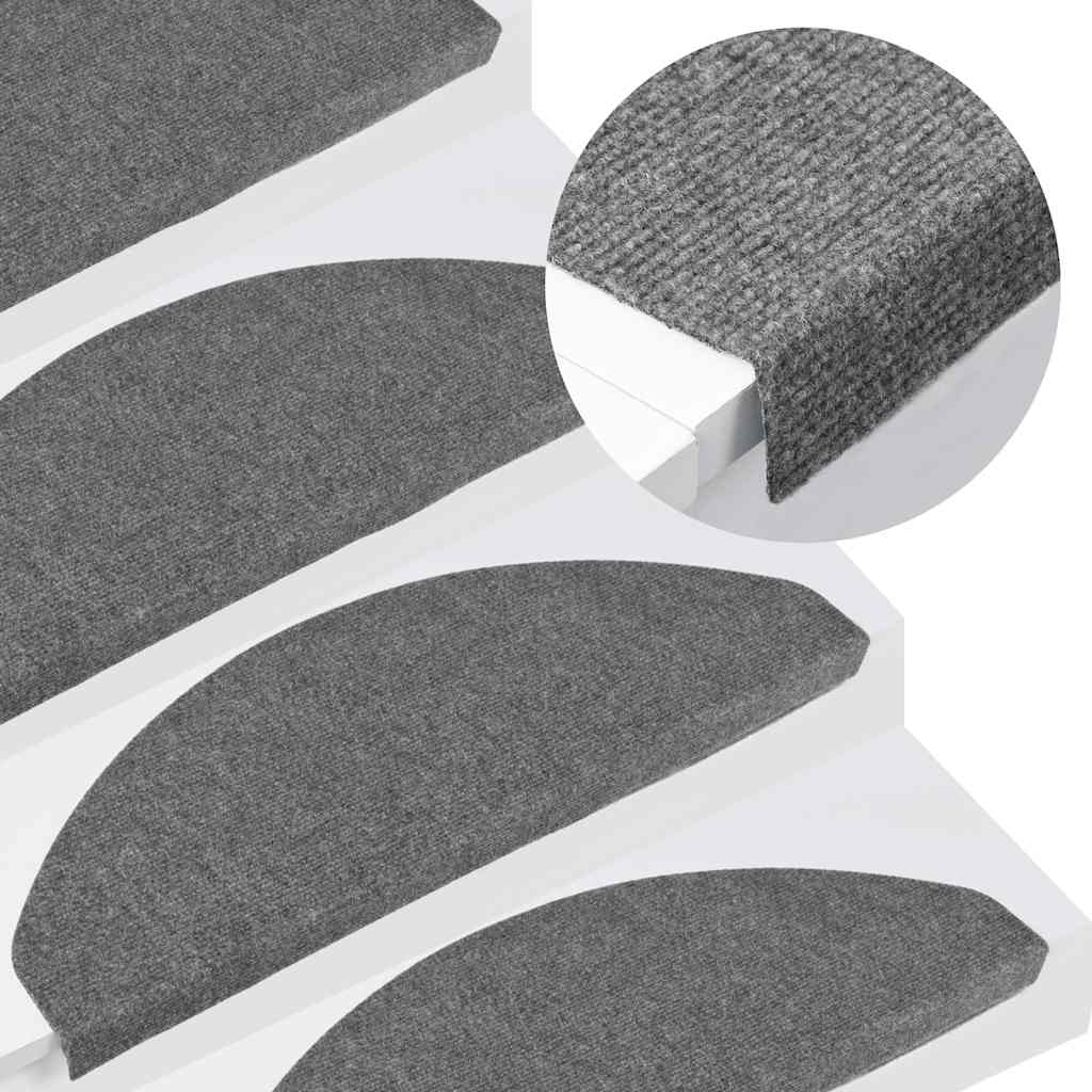 vidaXL Maty na schody samoprzylepne 30 szt. Szare 65x22,5x3,5 cm