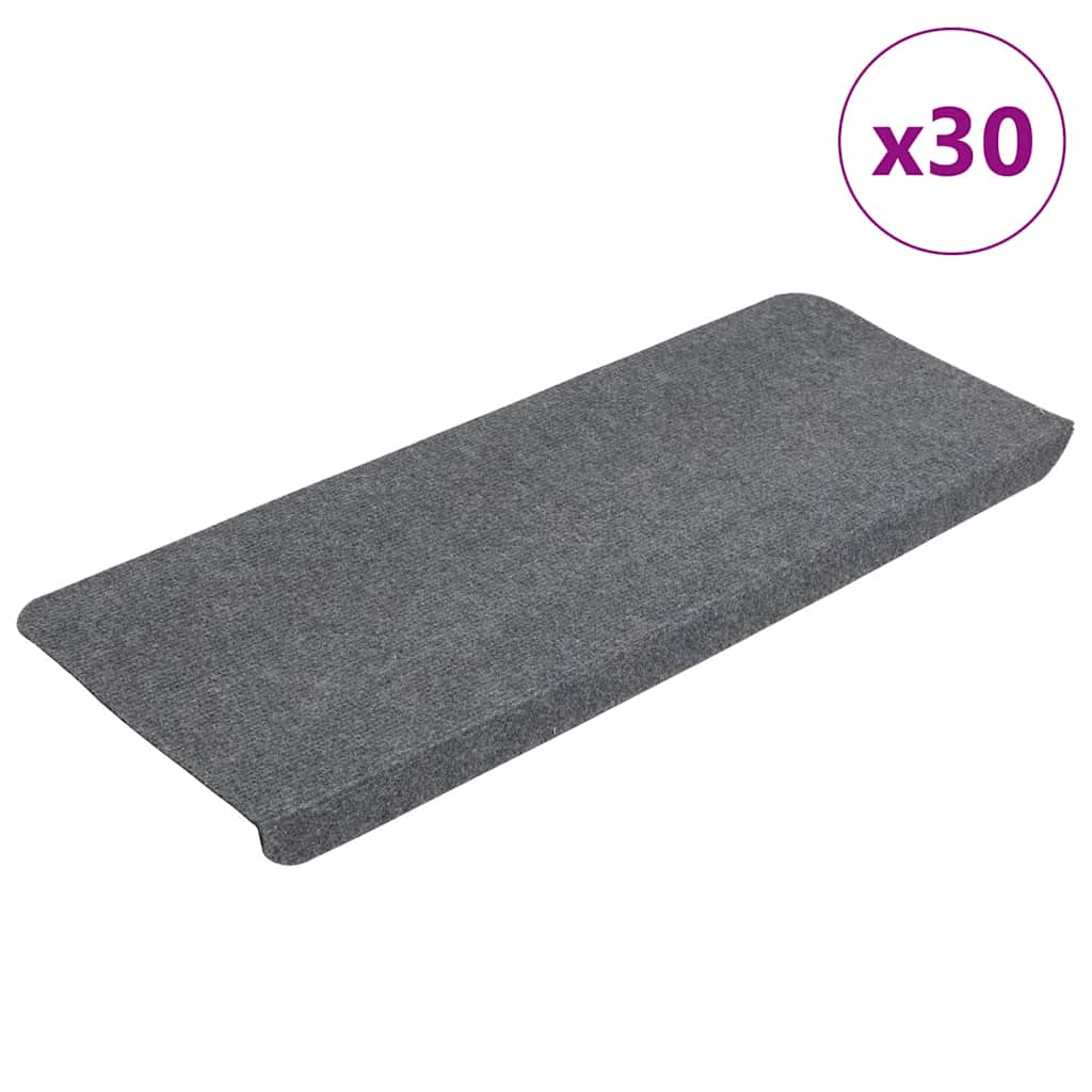 vidaXL Maty na schody samoprzylepne 30 szt. Szare 65x24,5x3,5 cm