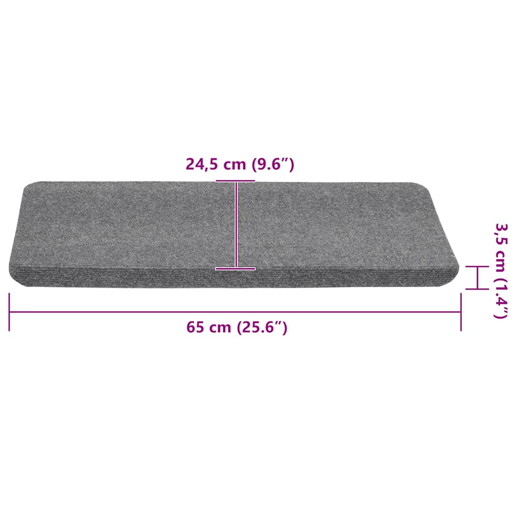 vidaXL Maty na schody samoprzylepne 30 szt. Szare 65x24,5x3,5 cm