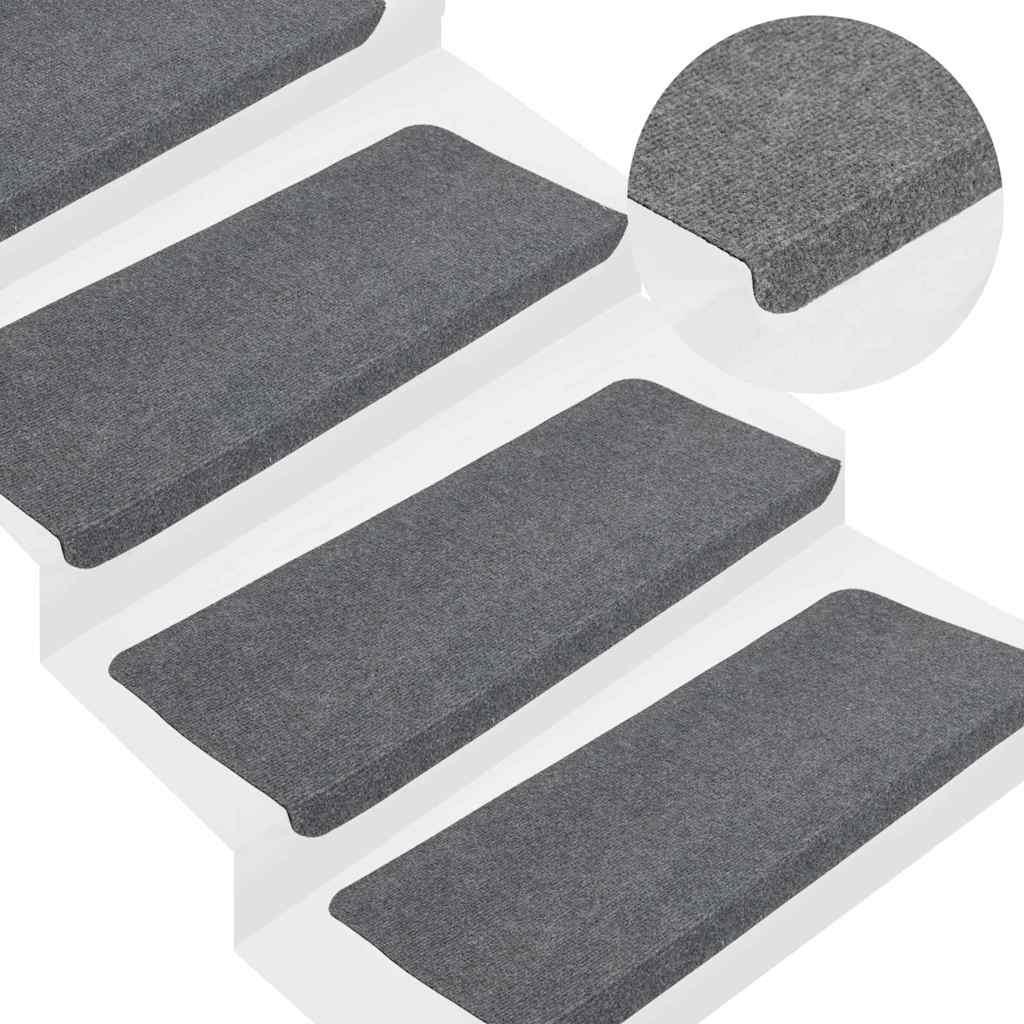 vidaXL Maty na schody samoprzylepne 30 szt. Szare 65x24,5x3,5 cm