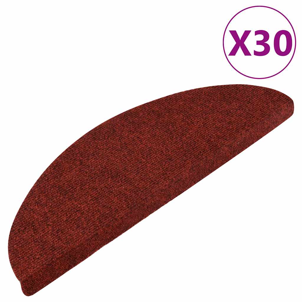 vidaXL Maty na schody samoprzylepne 30 szt. Czerwone 56x17x3 cm