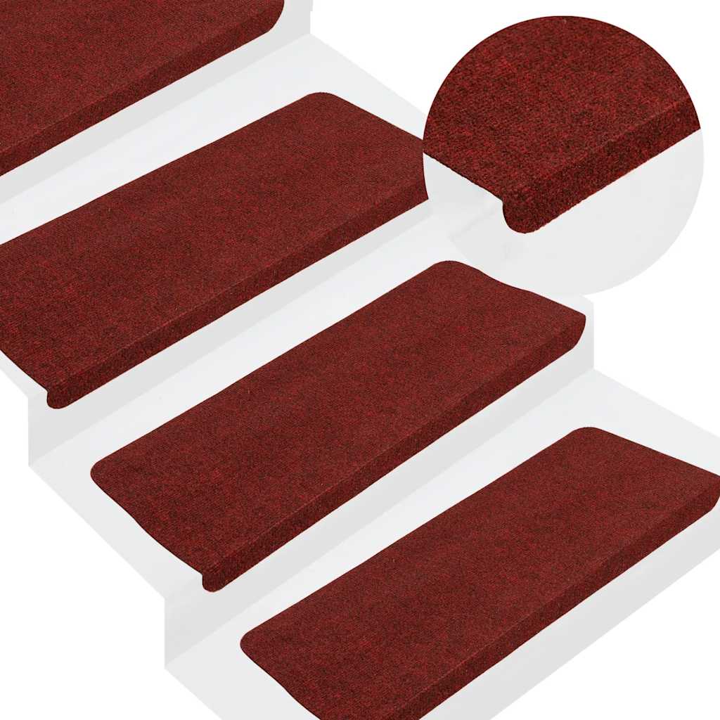 vidaXL Maty na schody samoprzylepne 30 szt. Czerwone 65x22,5x3,5 cm