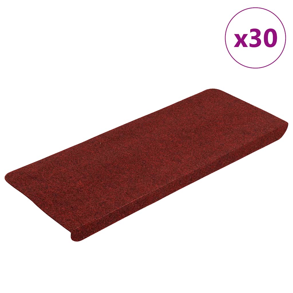 vidaXL Maty na schody samoprzylepne 30 szt. Czerwone 65x24,5x3,5 cm