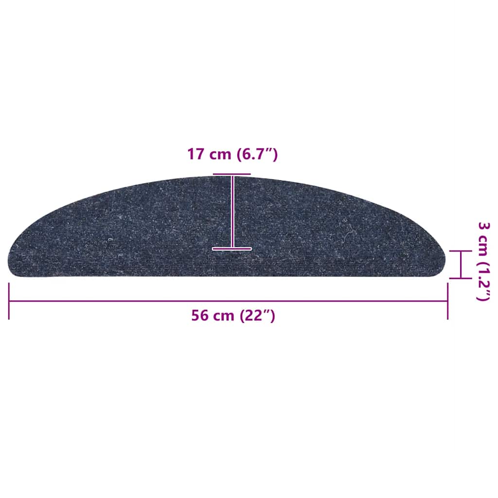 vidaXL Maty na schody samoprzylepne 30 szt. Niebieskie 56x17x3 cm