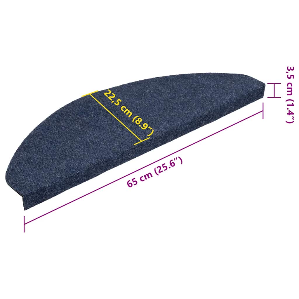 vidaXL Maty na schody samoprzylepne 30 szt. Niebieskie 65x22,5x3,5 cm