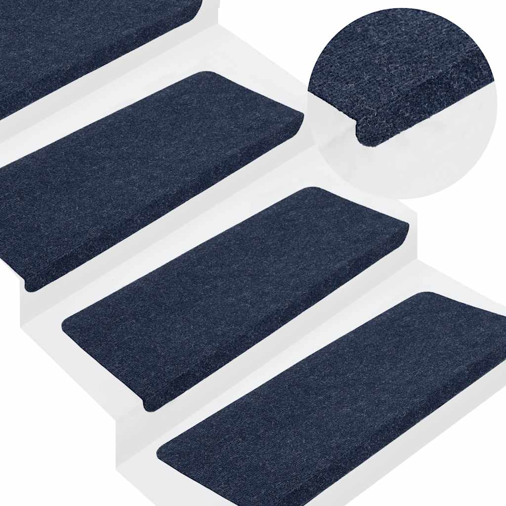 vidaXL Maty na schody samoprzylepne 30 szt. Niebieskie 65x24,5x3,5 cm