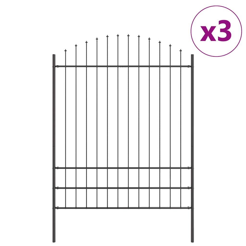 vidaXL Ogrodzenie Ogrodowe 3 pcs Szary 170 x 225 cm