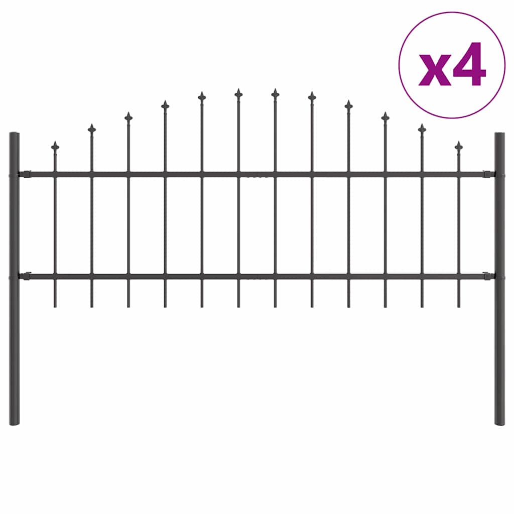 vidaXL Ogrodzenie Ogrodowe Woerden 4 pcs Szary
