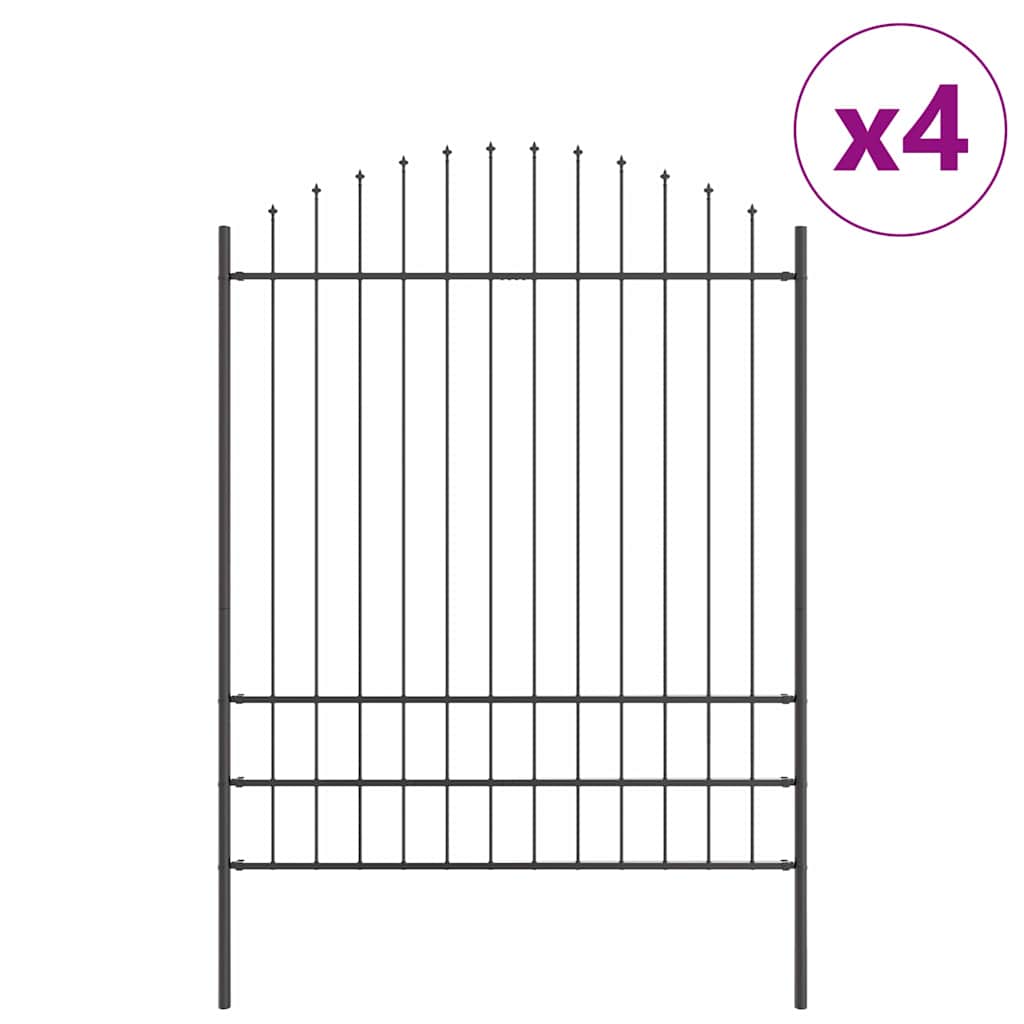 vidaXL Ogrodzenie Ogrodowe 4 pcs Szary 170 x 225 cm