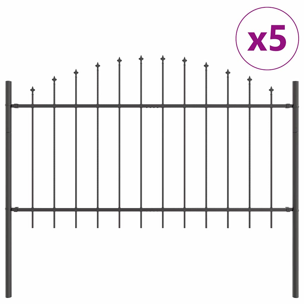 vidaXL Ogrodzenie Ogrodowe 5 pcs Szary 170 x 140 cm