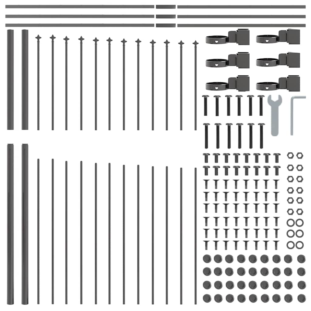 vidaXL Ogrodzenie Ogrodowe 5 pcs Szary 170 x 215 cm