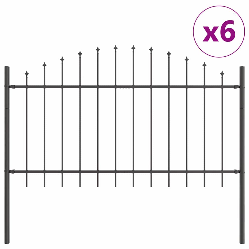 vidaXL Ogrodzenie Ogrodowe 6 pcs Szary 170 x 140 cm