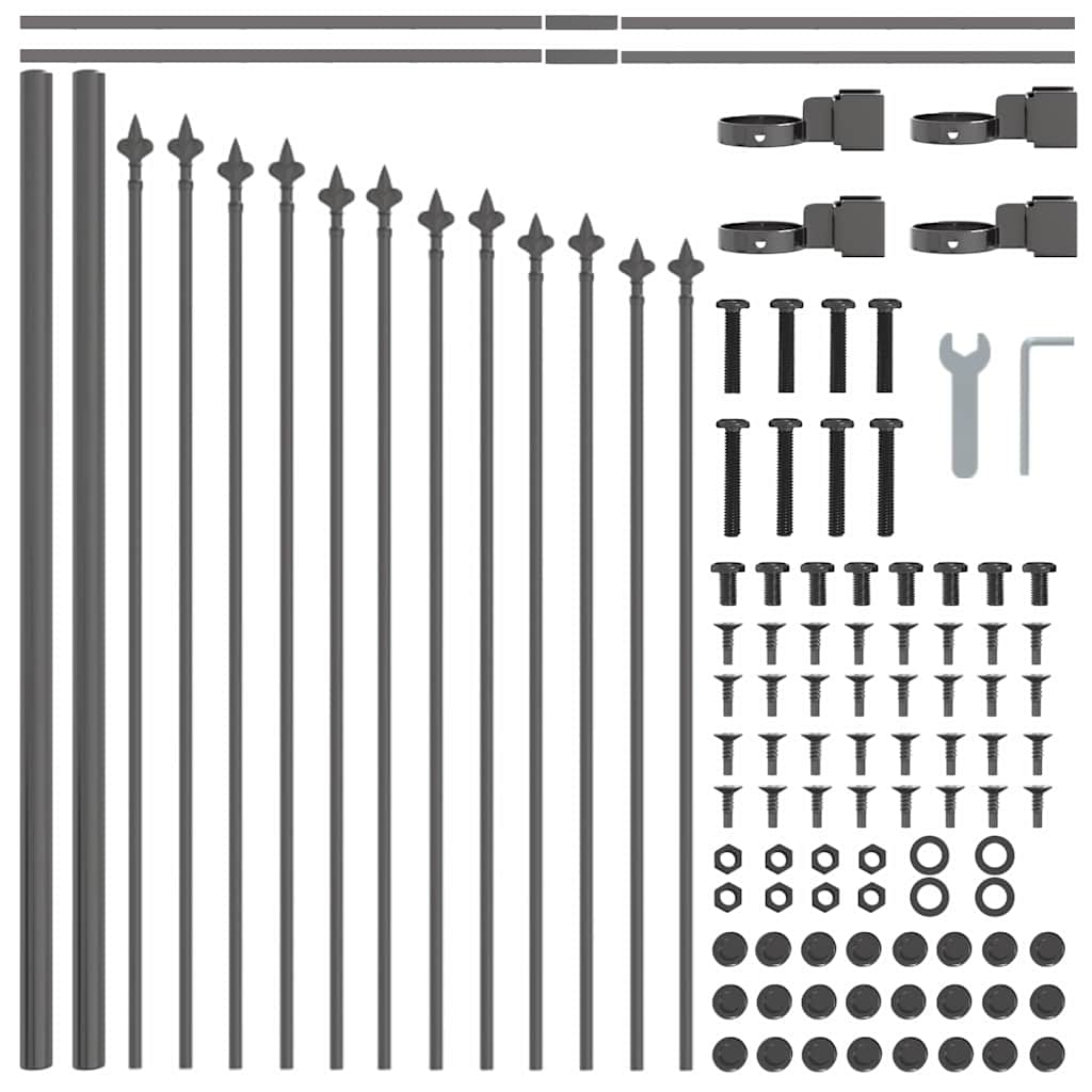 vidaXL Ogrodzenie Ogrodowe Woerden 7 pcs Szary