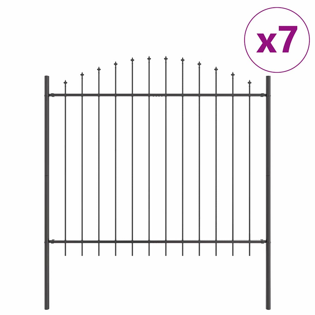 vidaXL Ogrodzenie Ogrodowe 7 pcs Szary 170 x 165 cm
