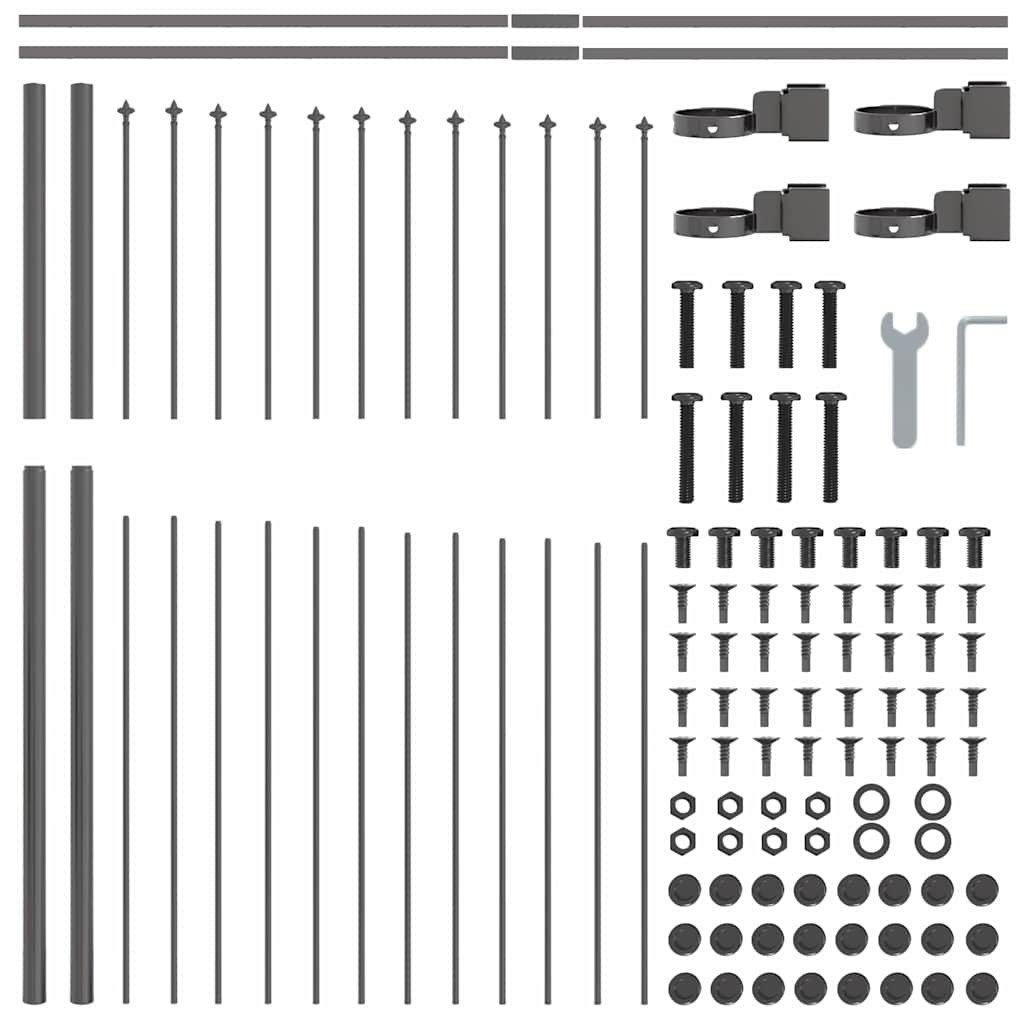 vidaXL Ogrodzenie Ogrodowe 8 pcs Szary 170 x 190 cm