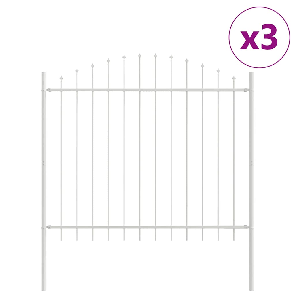vidaXL Ogrodzenie Ogrodowe 3 pcs Biały 170 x 165 cm
