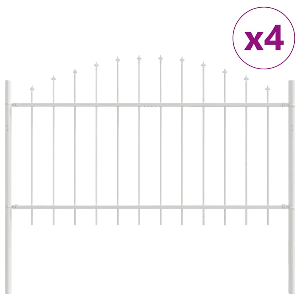 vidaXL Ogrodzenie Ogrodowe 4 pcs Biały 170 x 140 cm