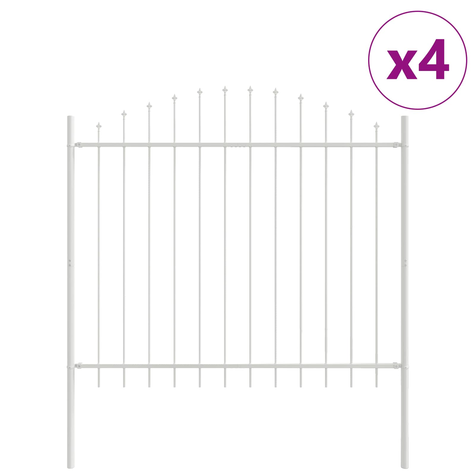 vidaXL Ogrodzenie Ogrodowe 4 pcs Biały 170 x 165 cm