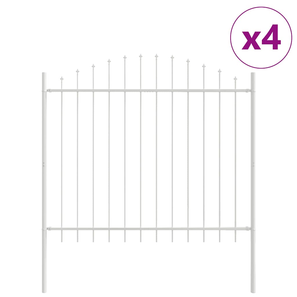vidaXL Ogrodzenie Ogrodowe 4 pcs Biały 170 x 190 cm
