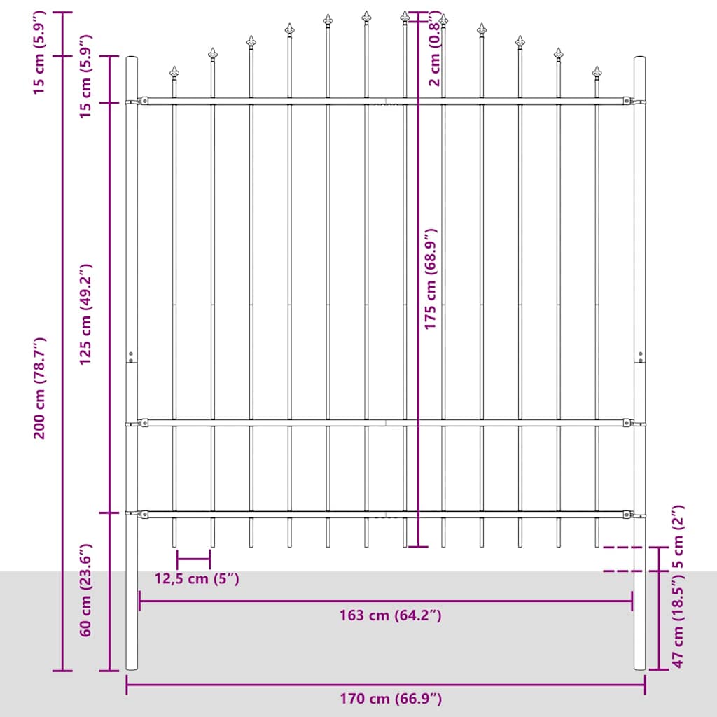vidaXL Ogrodzenie Ogrodowe 4 pcs Biały 170 x 215 cm