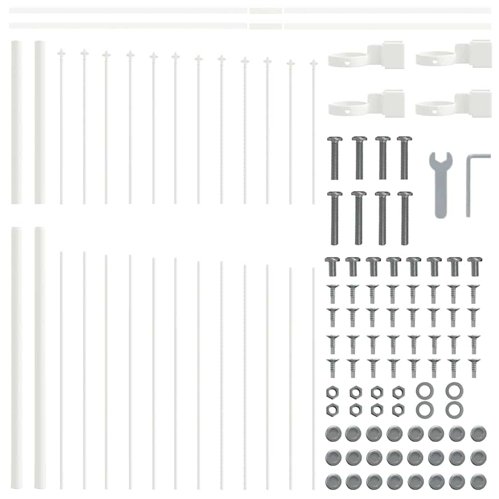 vidaXL Ogrodzenie Ogrodowe 5 pcs Biały 170 x 165 cm