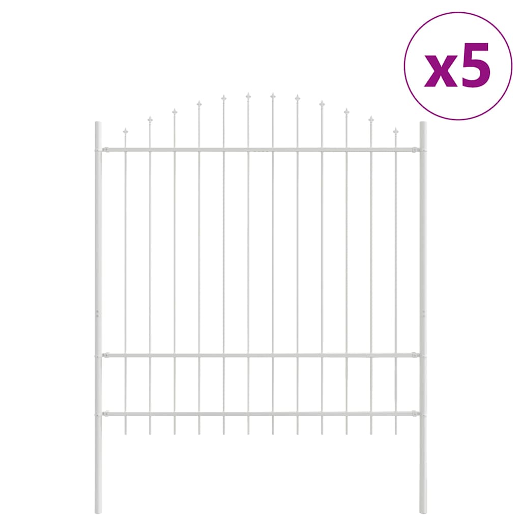 vidaXL Ogrodzenie Ogrodowe 5 pcs Biały 170 x 215 cm