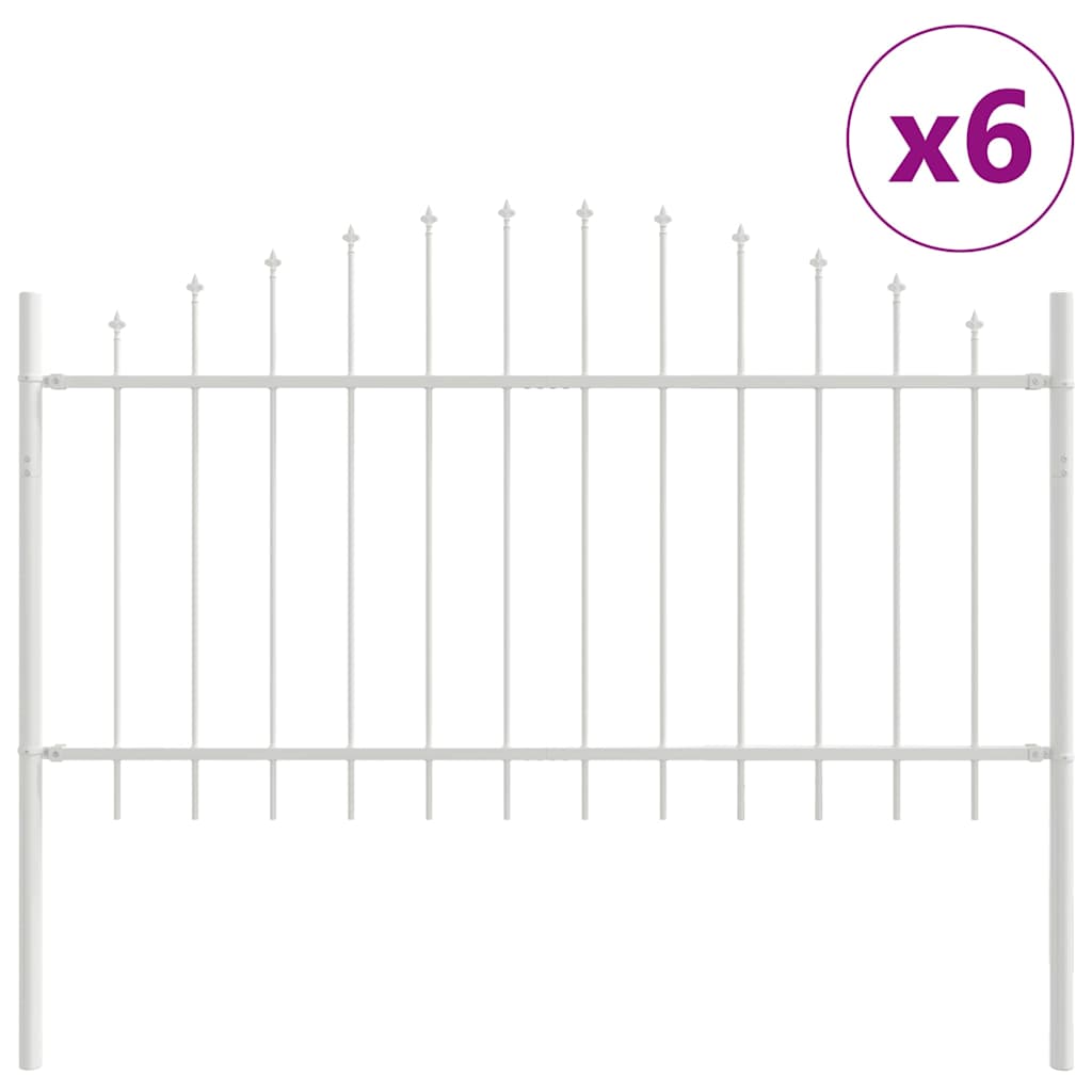 vidaXL Ogrodzenie Ogrodowe 6 pcs Biały 170 x 140 cm
