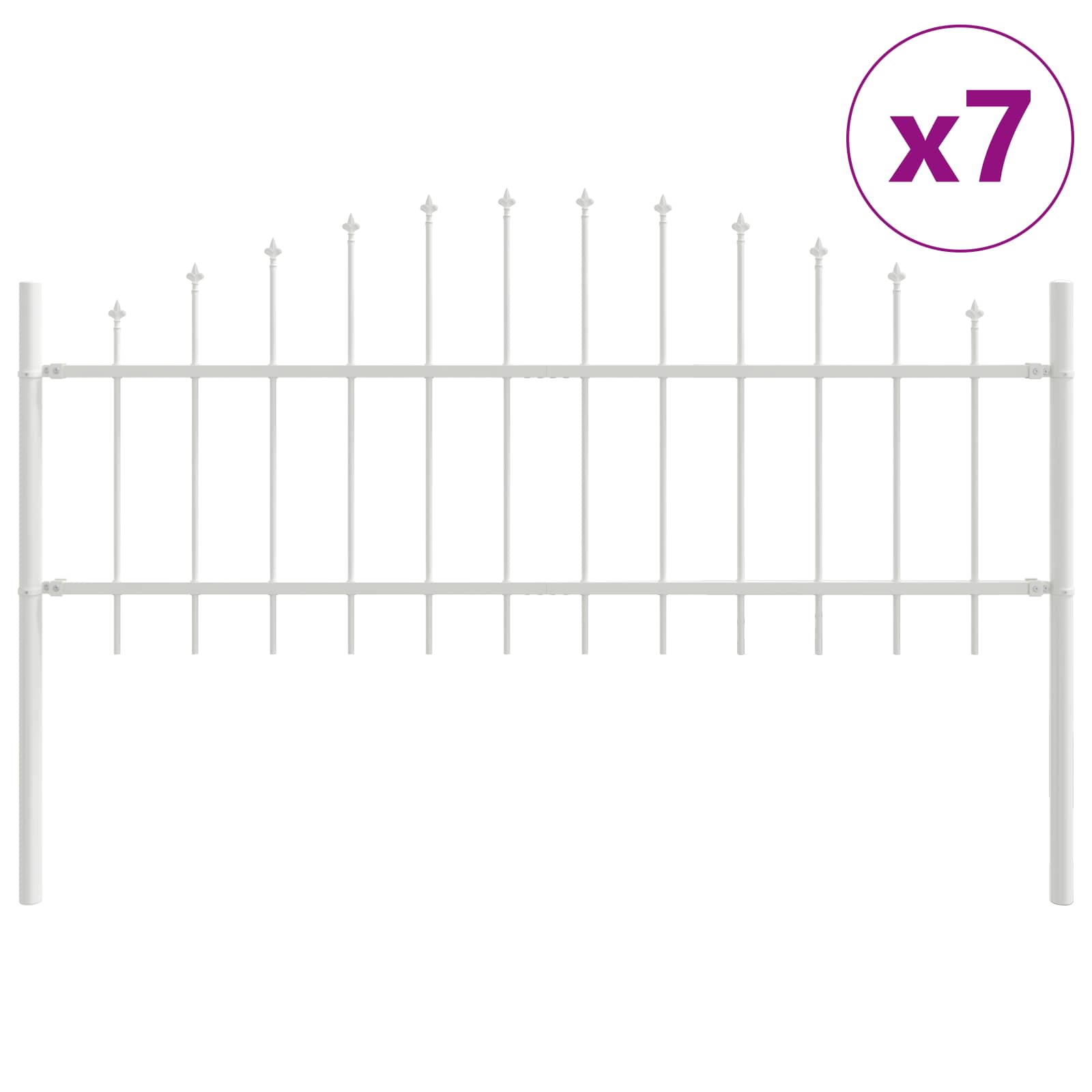 vidaXL Ogrodzenie Ogrodowe Woerden 7 pcs Biały