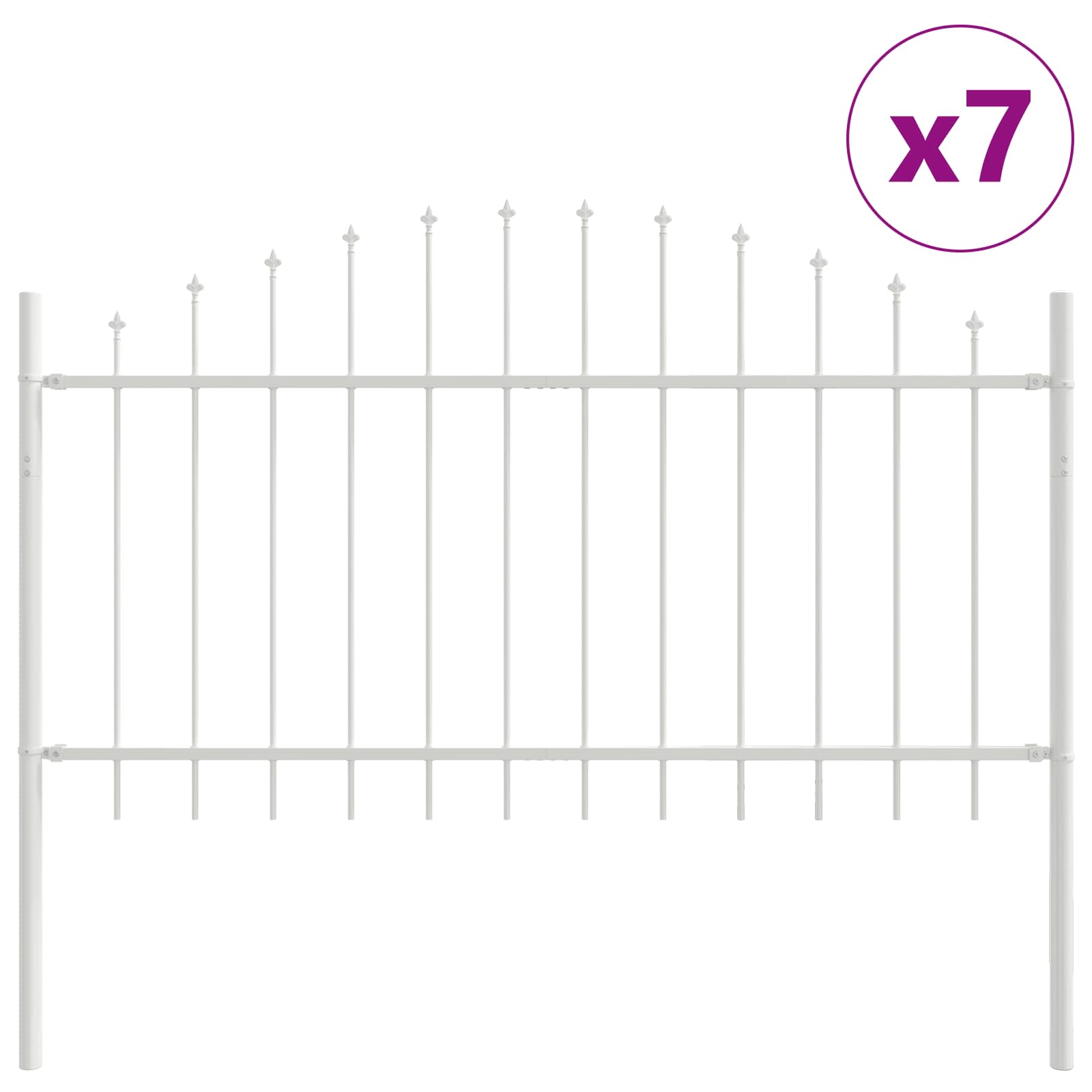 vidaXL Ogrodzenie Ogrodowe 7 pcs Biały 170 x 140 cm