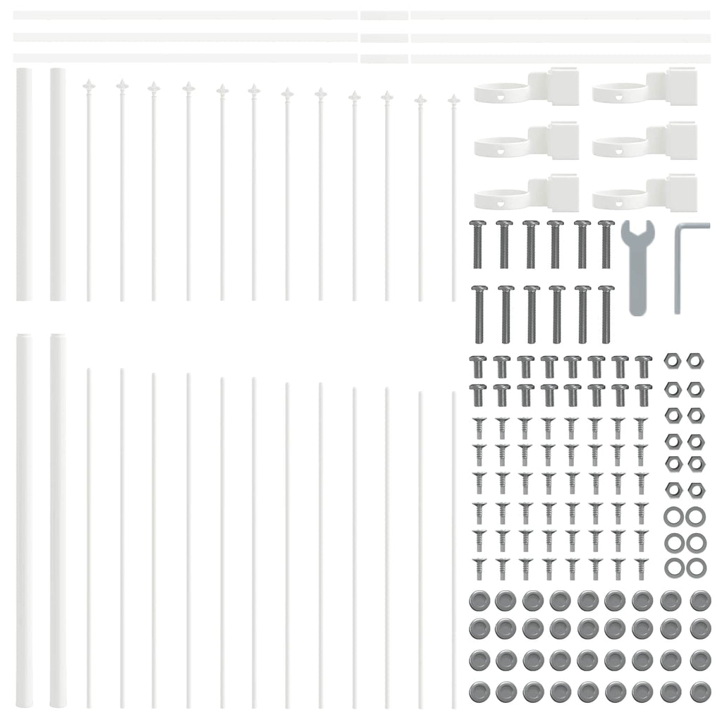 vidaXL Ogrodzenie Ogrodowe 7 pcs Biały 170 x 215 cm