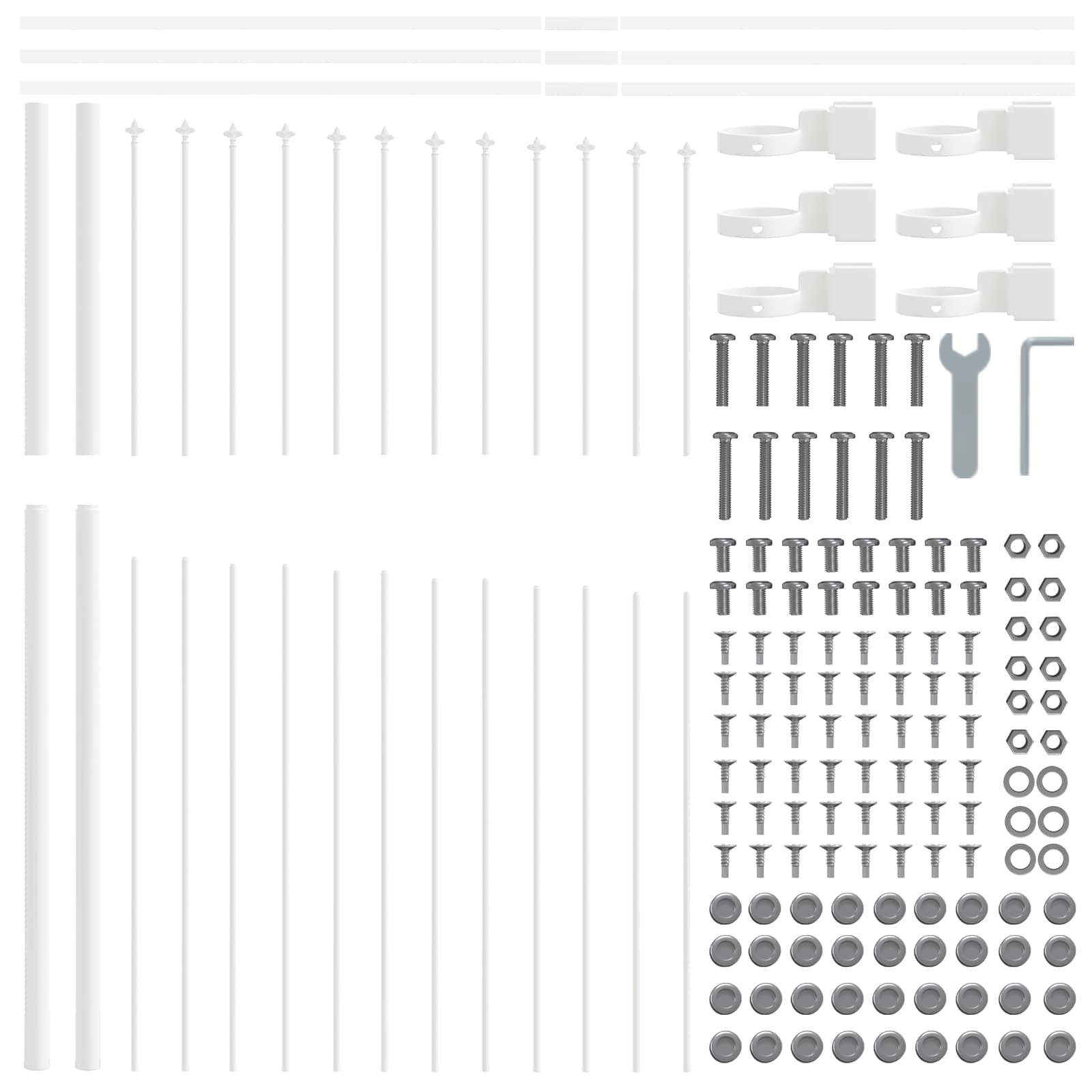 vidaXL Ogrodzenie Ogrodowe 7 pcs Biały 170 x 215 cm