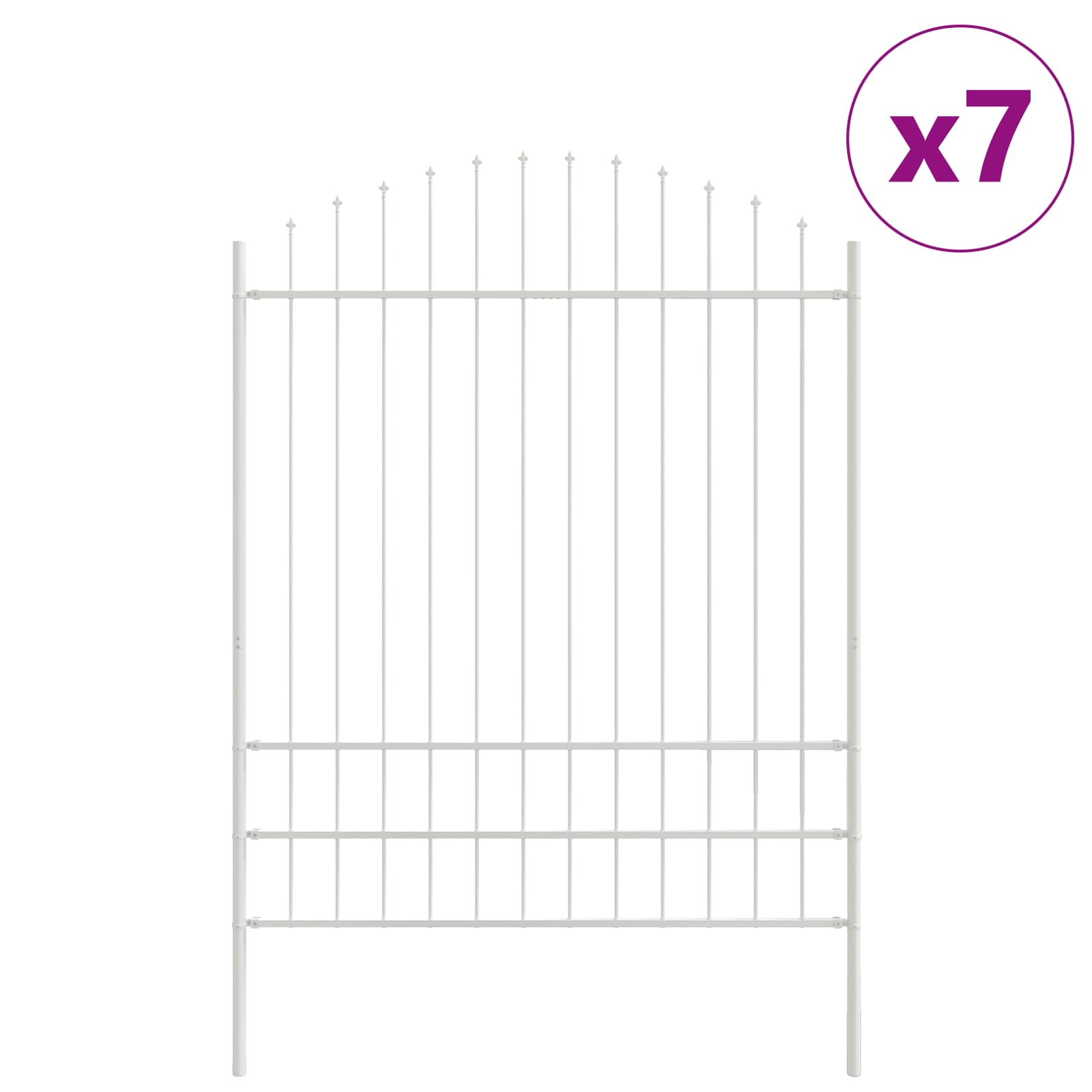 vidaXL Ogrodzenie Ogrodowe 7 pcs Biały 170 x 225 cm