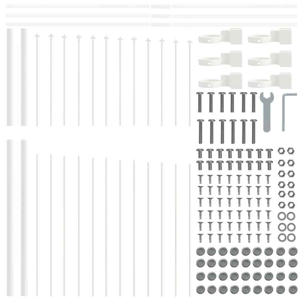 vidaXL Ogrodzenie Ogrodowe 8 pcs Biały 170 x 215 cm