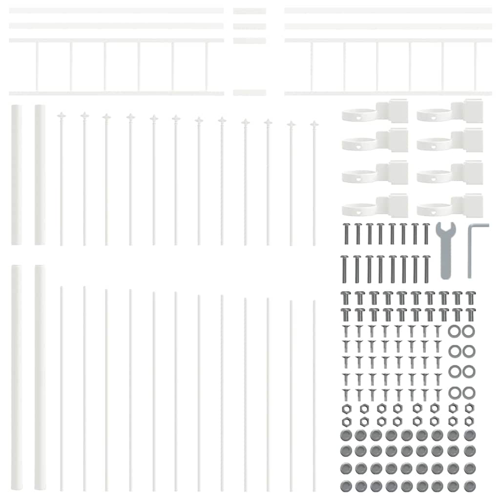 vidaXL Ogrodzenie Ogrodowe 8 pcs Biały 170 x 225 cm