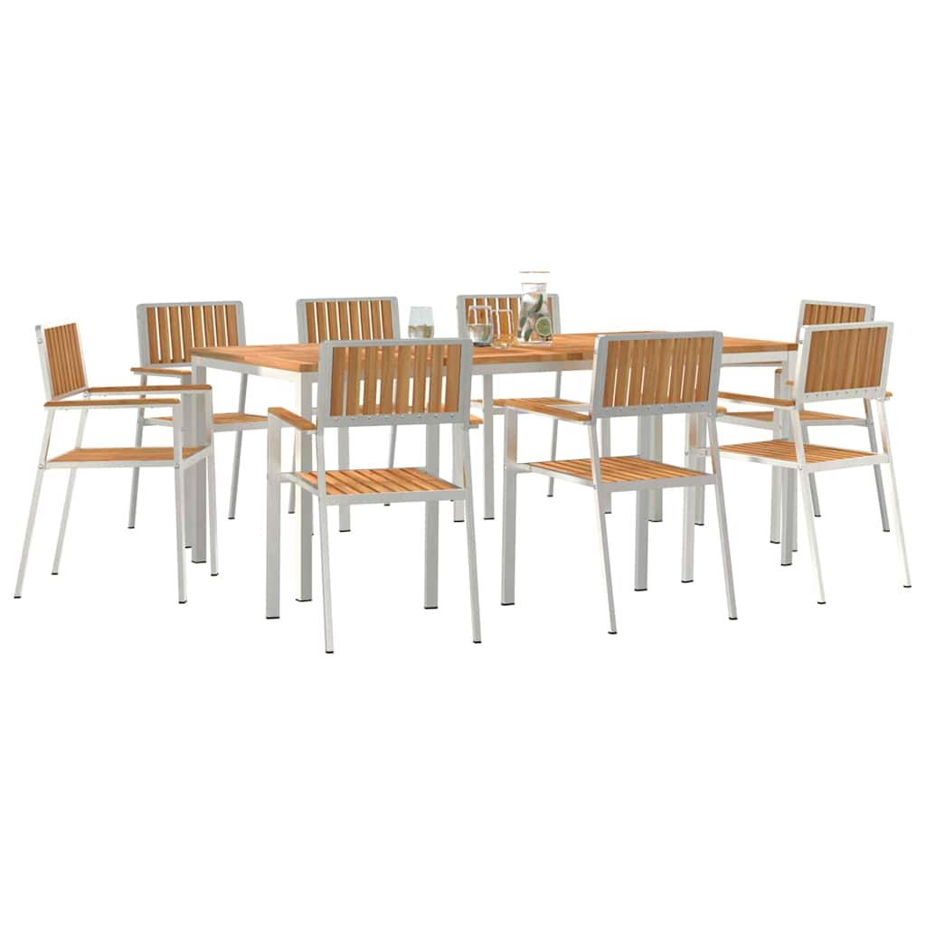 vidaXL Zestaw do jedzenia na zewnątrz 9 pcs
