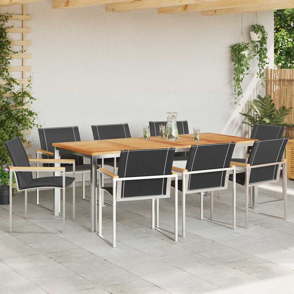 vidaXL Zestaw do jadalni w ogrodzie 9 pcs
