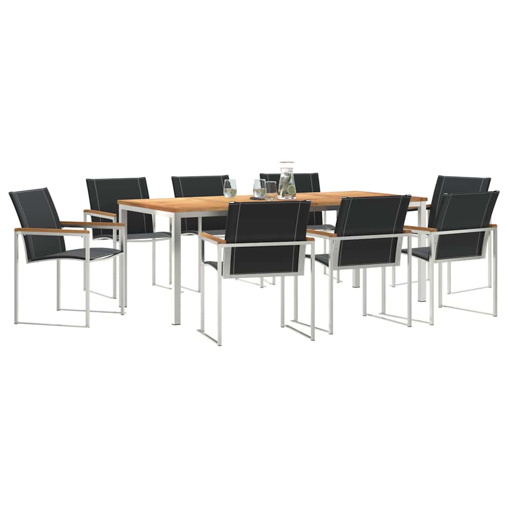 vidaXL Zestaw do jadalni w ogrodzie 9 pcs