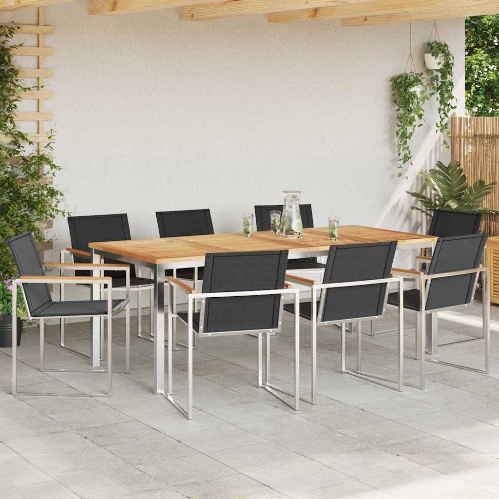 vidaXL Zestaw do jadalni w ogrodzie 9 pcs